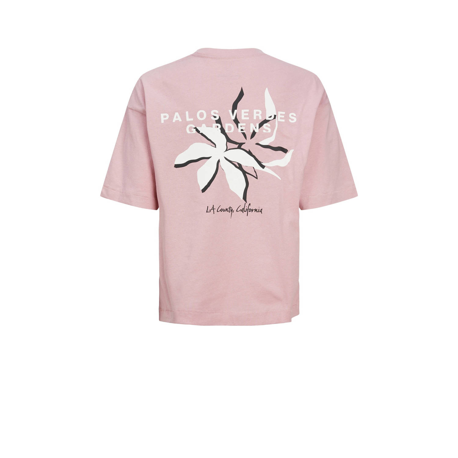JACK & JONES JUNIOR T-shirt JORFARO met backprint zachtroze