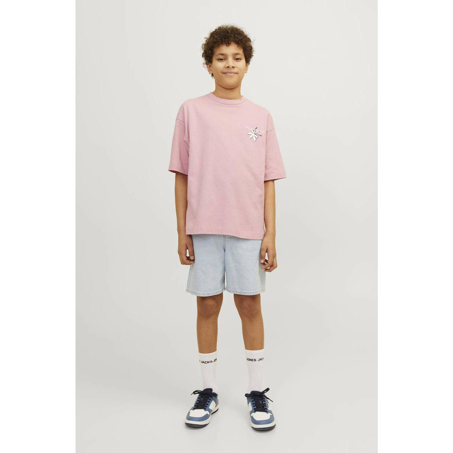JACK & JONES JUNIOR T-shirt JORFARO met backprint zachtroze