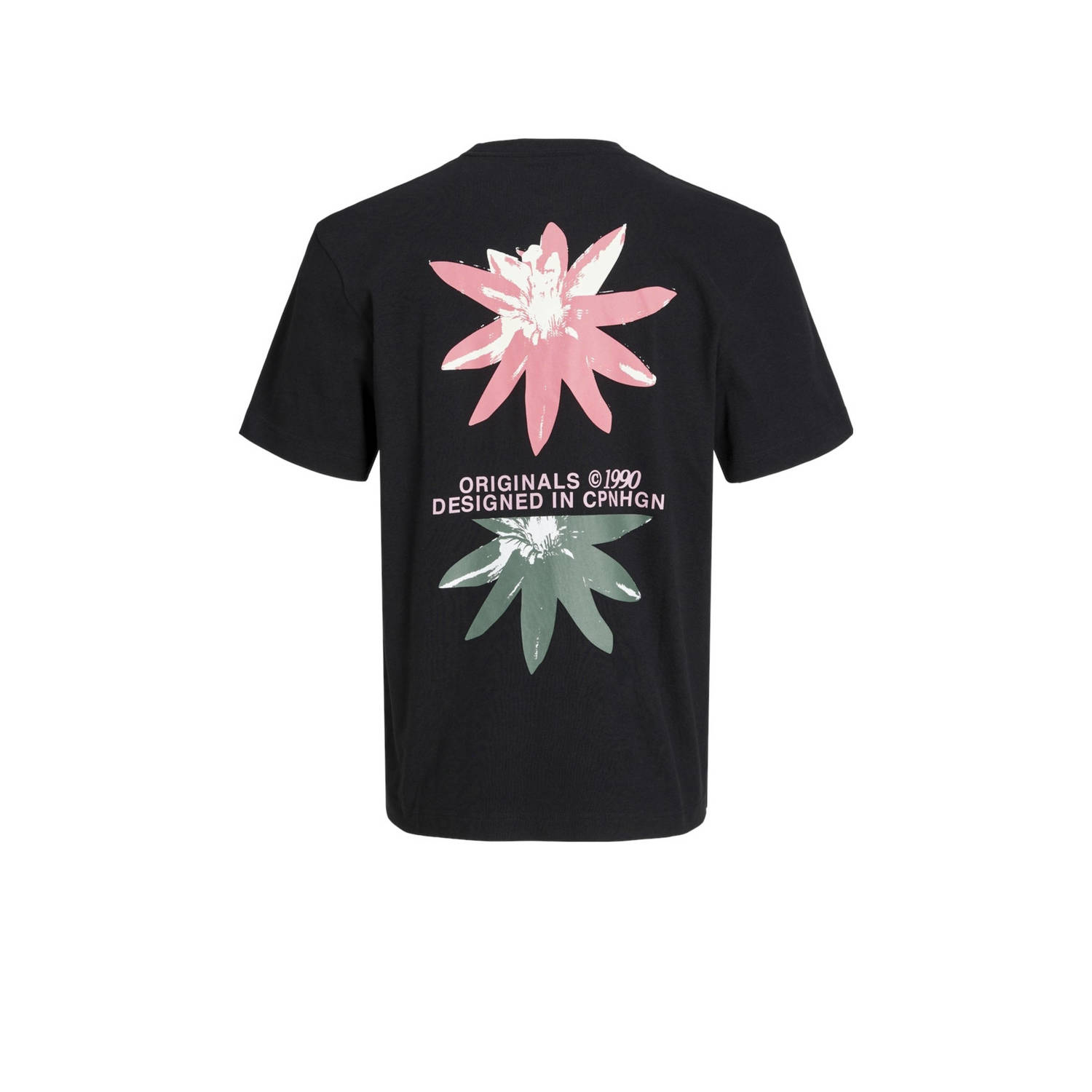 JACK & JONES JUNIOR T-shirt JORTAMPA met backprint zwart