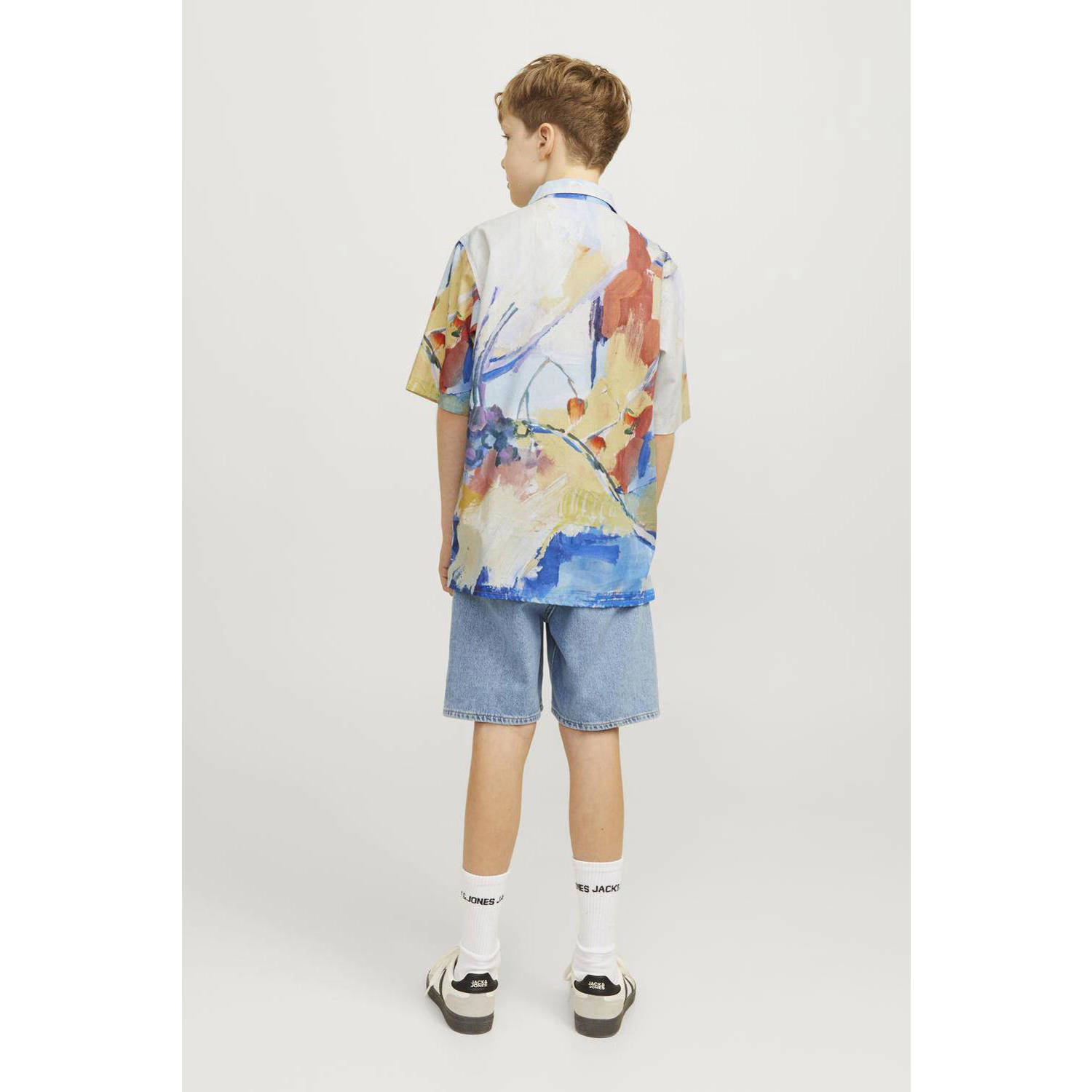 JACK & JONES JUNIOR overhemd JORLANDSCAPE met all over print blauw multicolor