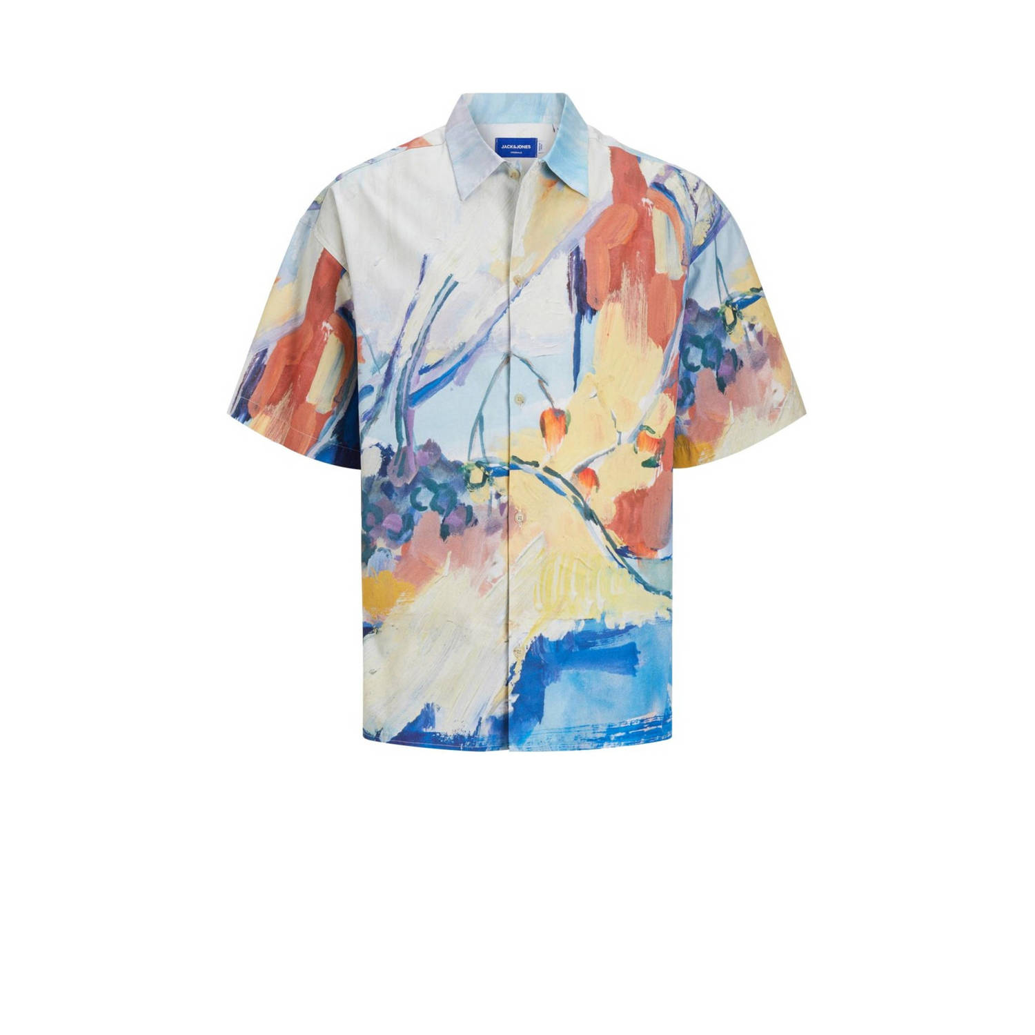 JACK & JONES JUNIOR overhemd JORLANDSCAPE met all over print blauw multicolor