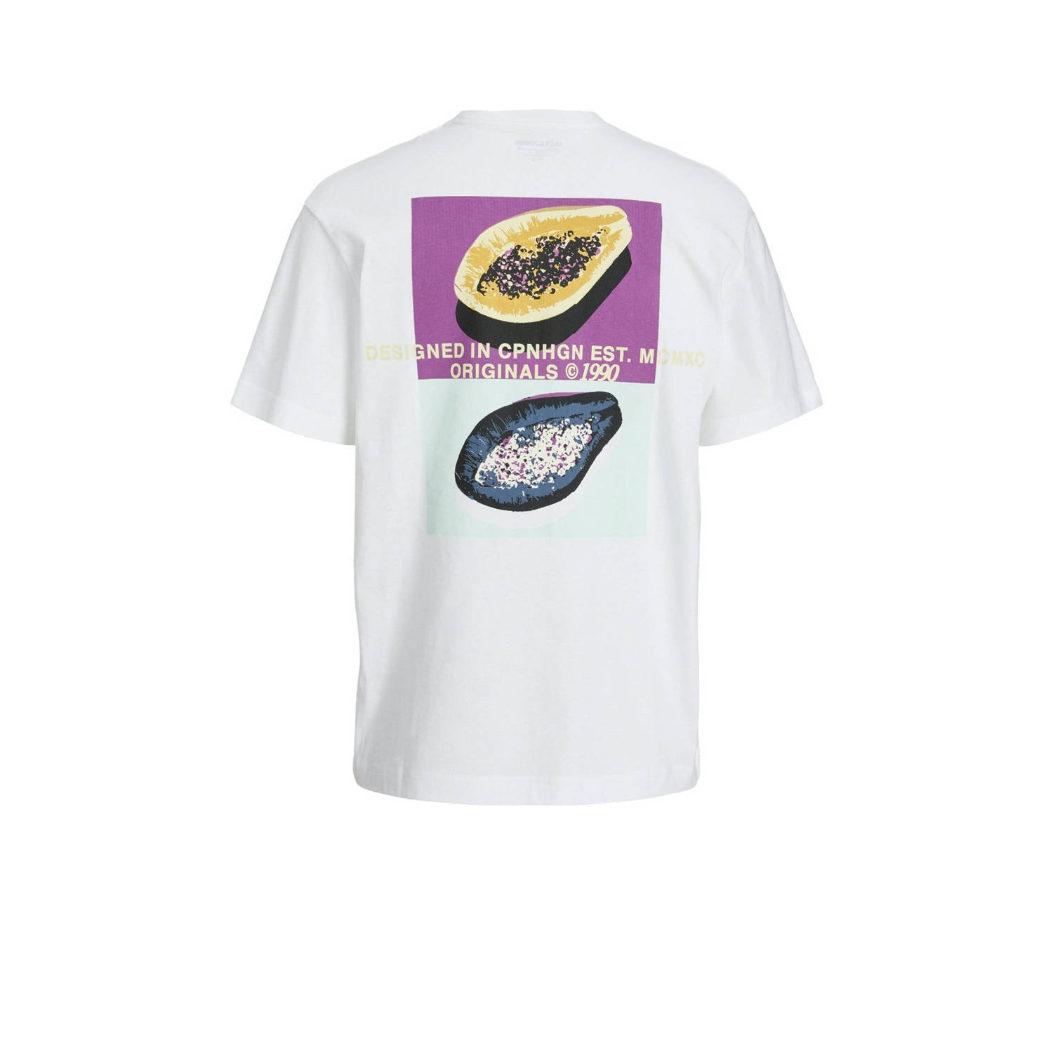 JACK & JONES JUNIOR T-shirt JORTAMPA met backprint wit