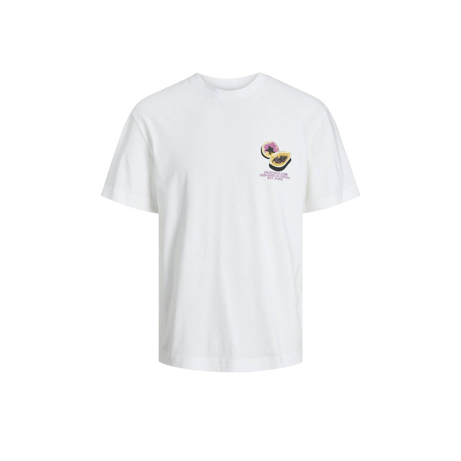 Jack & jones JUNIOR T-shirt JORTAMPA met backprint wit Jongens Katoen Ronde hals 164