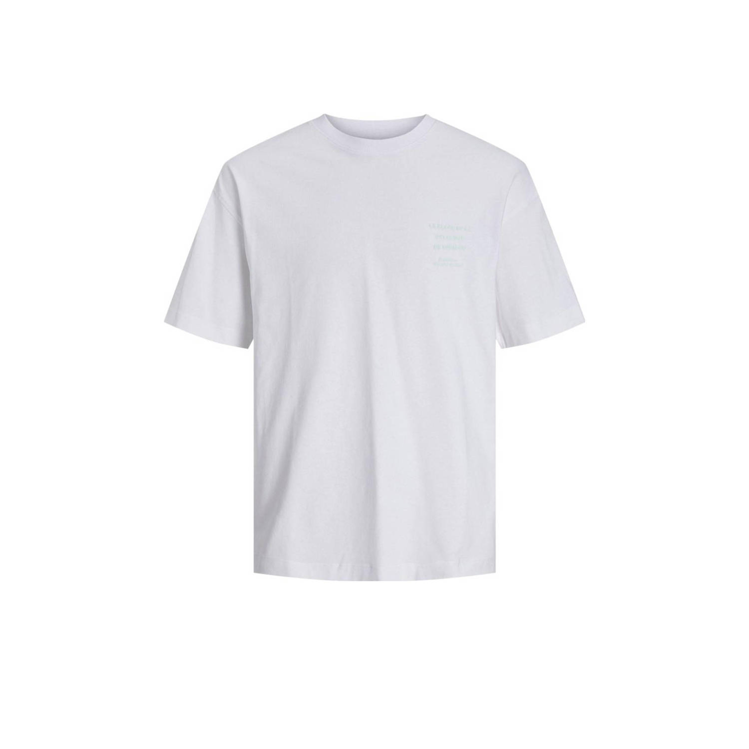 Jack & jones JUNIOR T-shirt JORVALENCIA met backprint wit Jongens Katoen Ronde hals 176