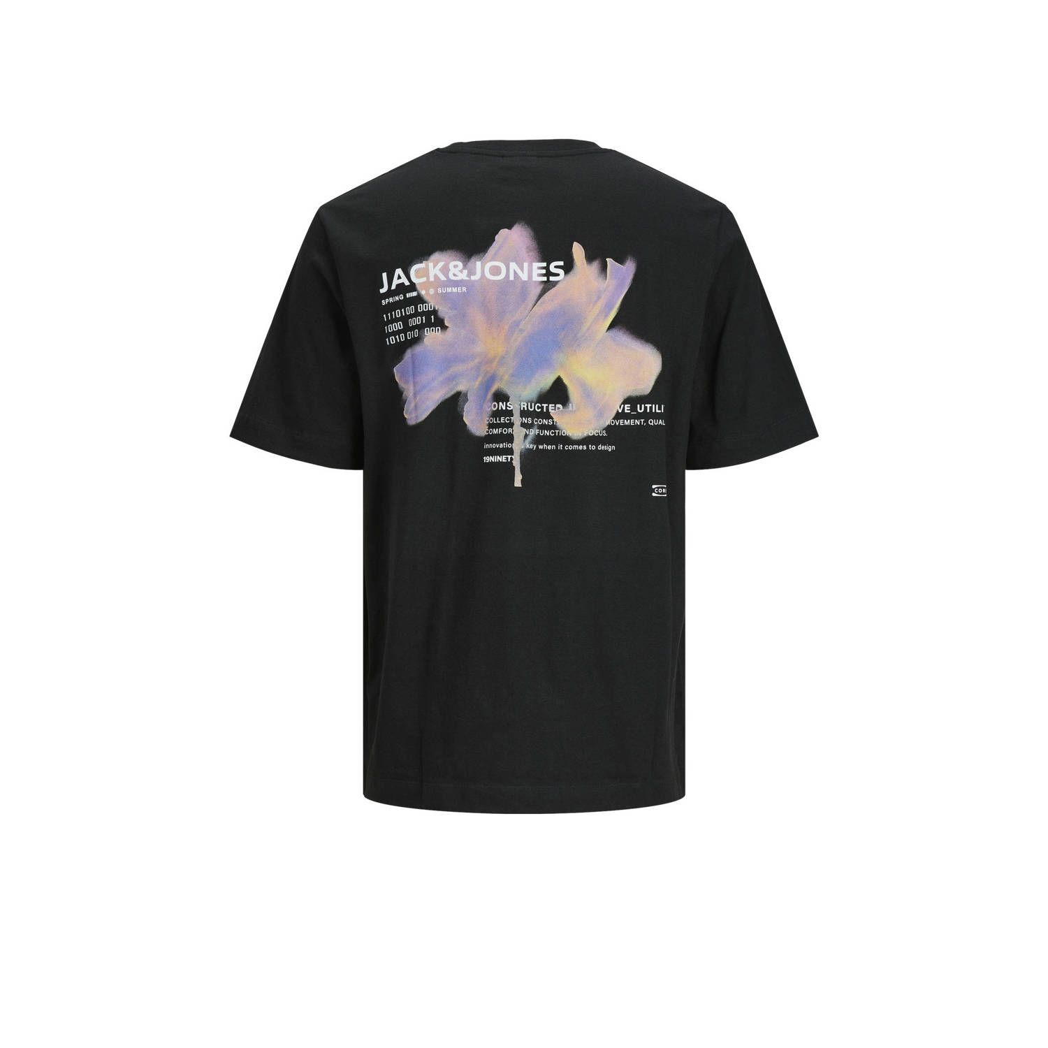JACK & JONES JUNIOR T-shirt JCOSTAGGER met backprint zwart
