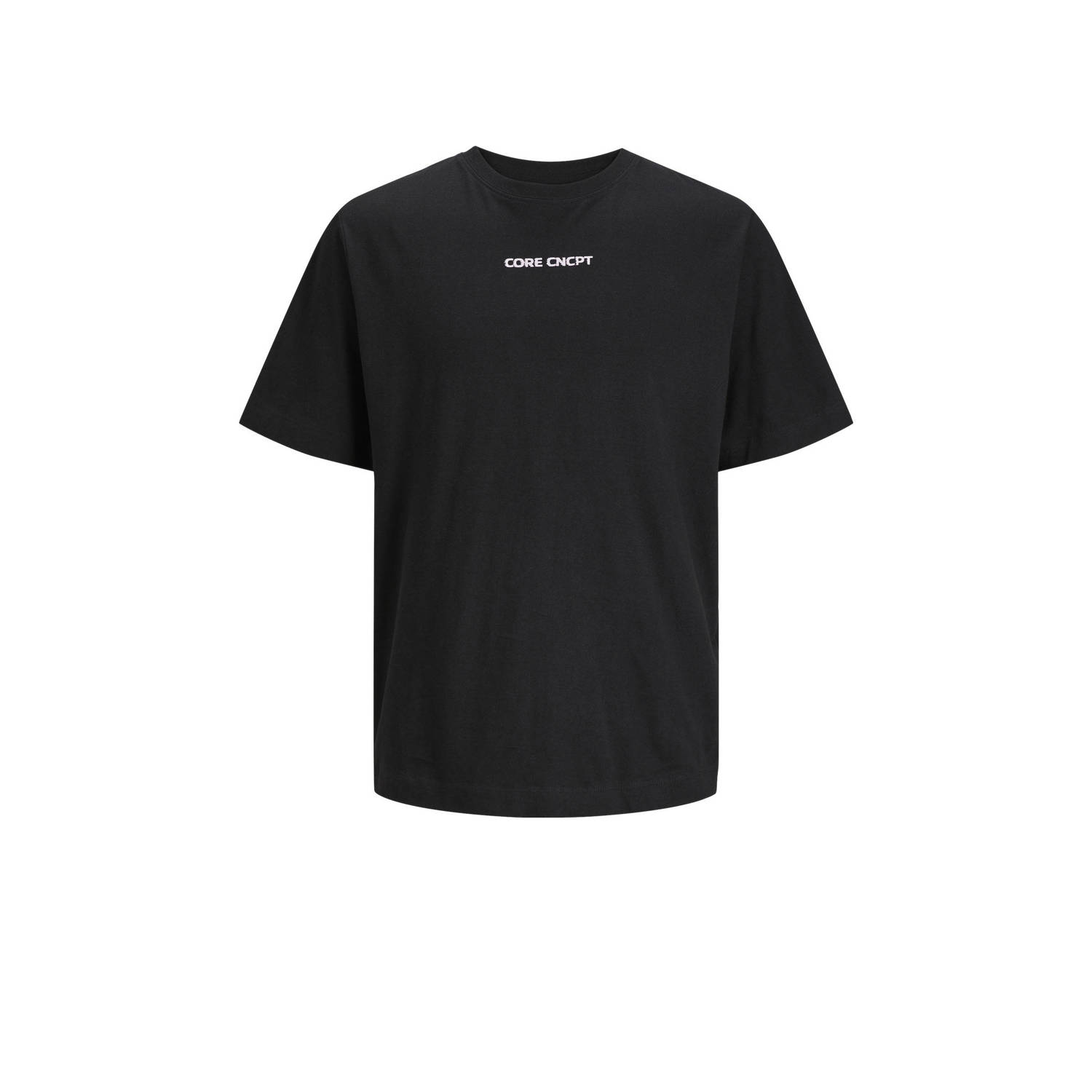 JACK & JONES JUNIOR T-shirt JCOSTAGGER met backprint zwart