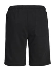 thumbnail: Zwarte jongens JACK & JONES JUNIOR sweatshort met regular waist, elastische tailleband met koord en tekst print