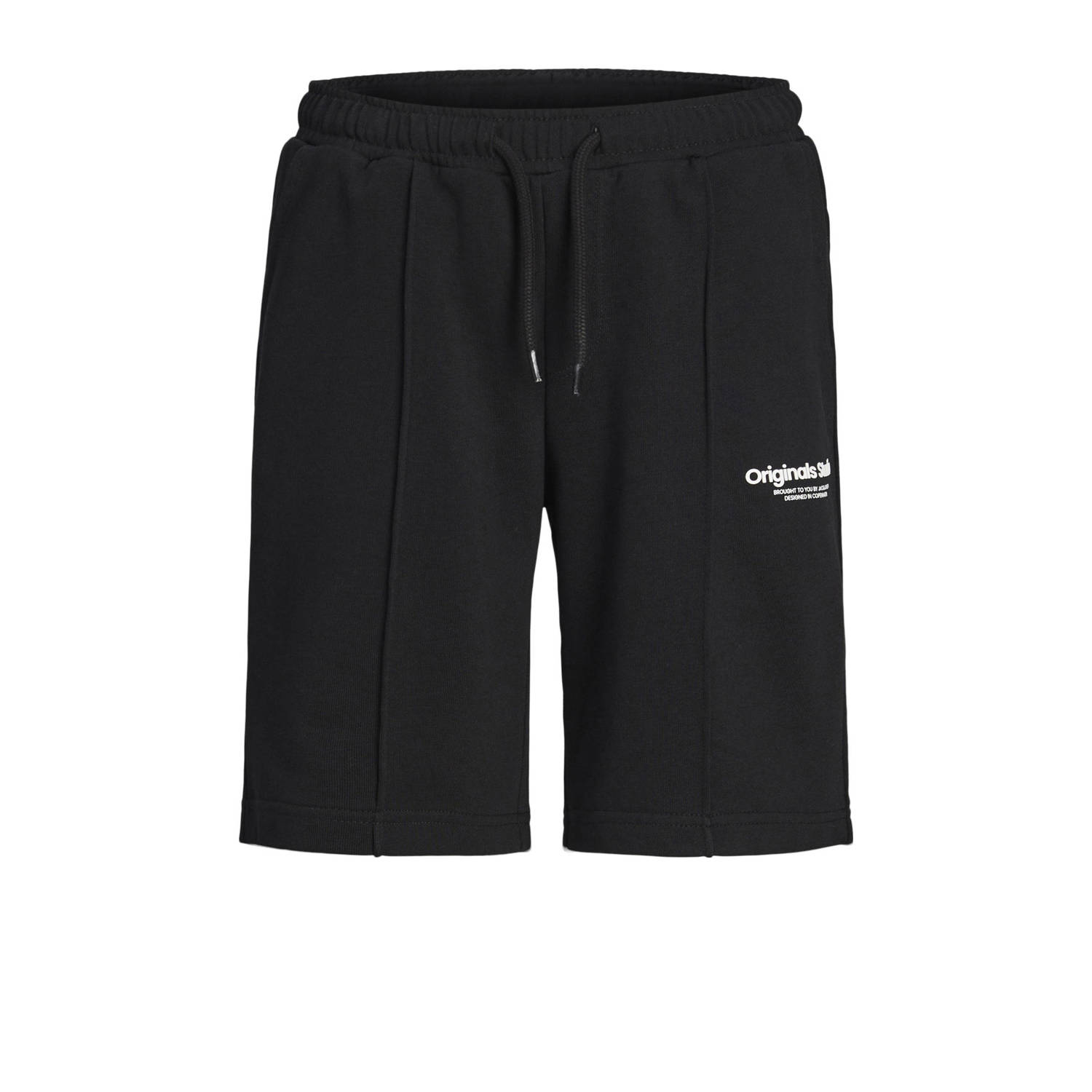 Jack & jones JUNIOR sweatshort JPSTVESTERBRO met tekst zwart Korte broek 164