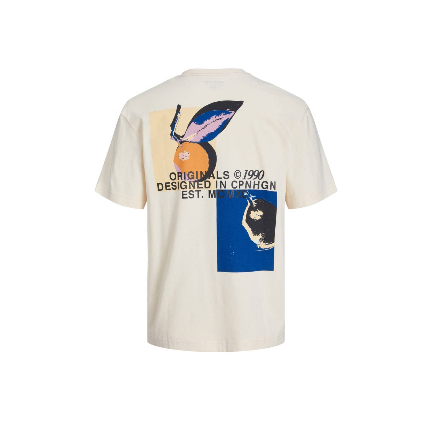JACK & JONES JUNIOR T-shirt JORTAMPA met backprint ecru