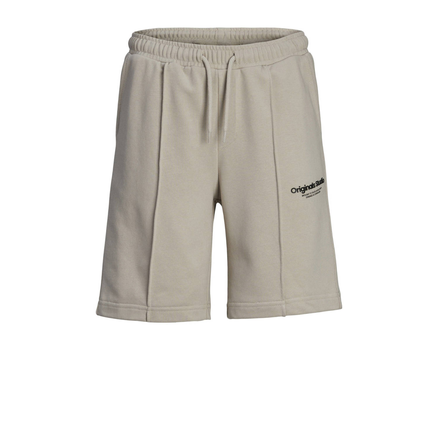 Jack & jones JUNIOR sweatshort JPSTVESTERBRO met tekst beige Korte broek 140