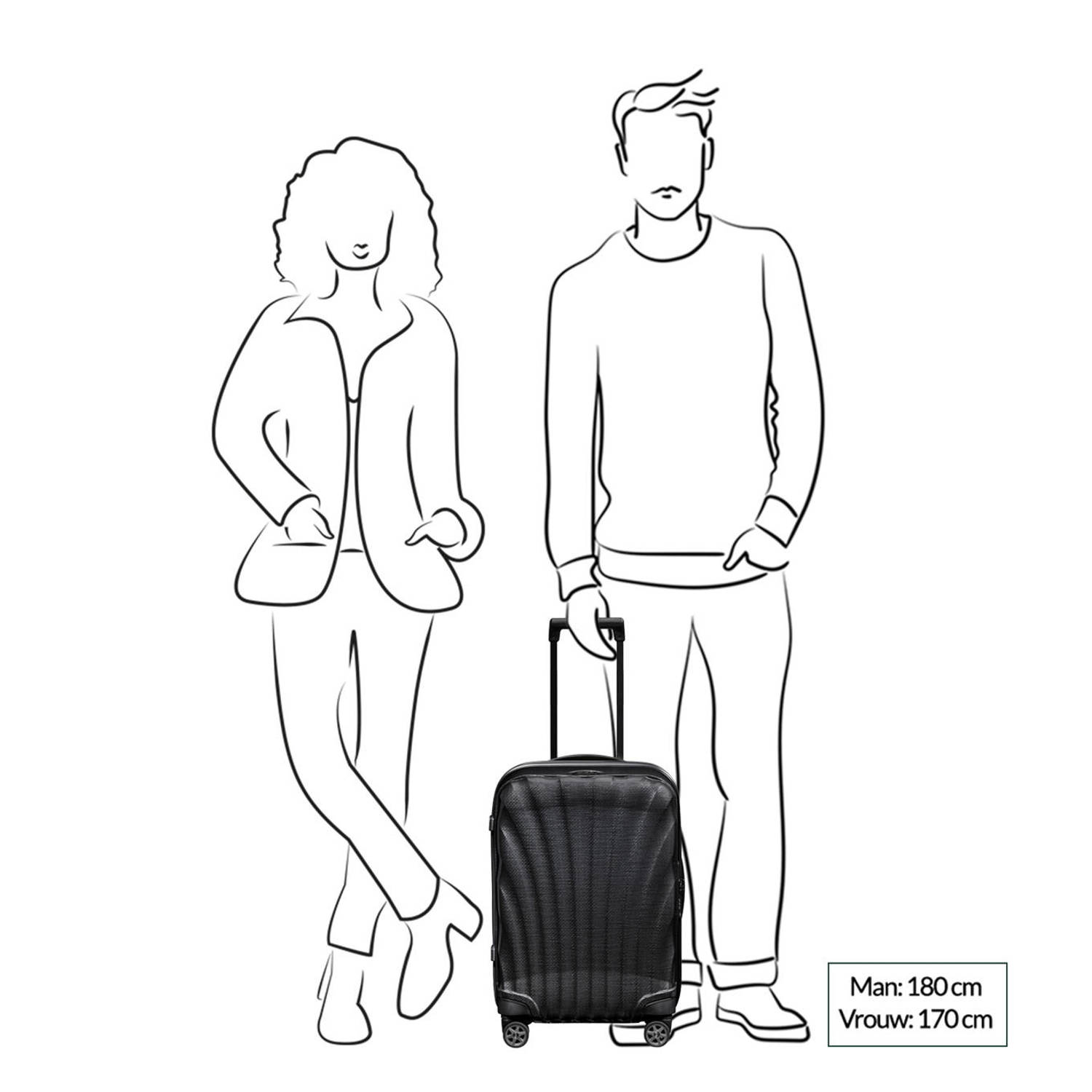 Samsonite trolley C-Lite 55 cm. Expandable zwart