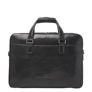 15.6 inch leren laptoptas Gaucho Paul zwart