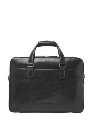 15.6 inch leren laptoptas Gaucho Paul zwart