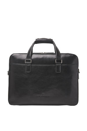  15.6 inch leren laptoptas Gaucho Paul zwart