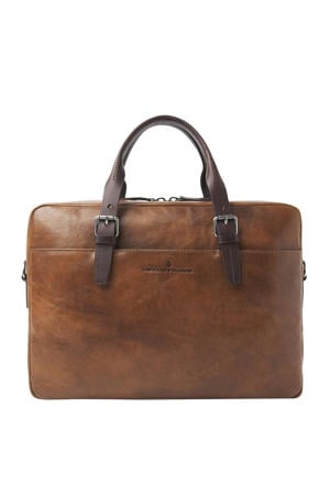 15.6 inch leren laptoptas Rien bruin