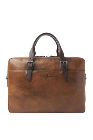  15.6 inch leren laptoptas Rien bruin