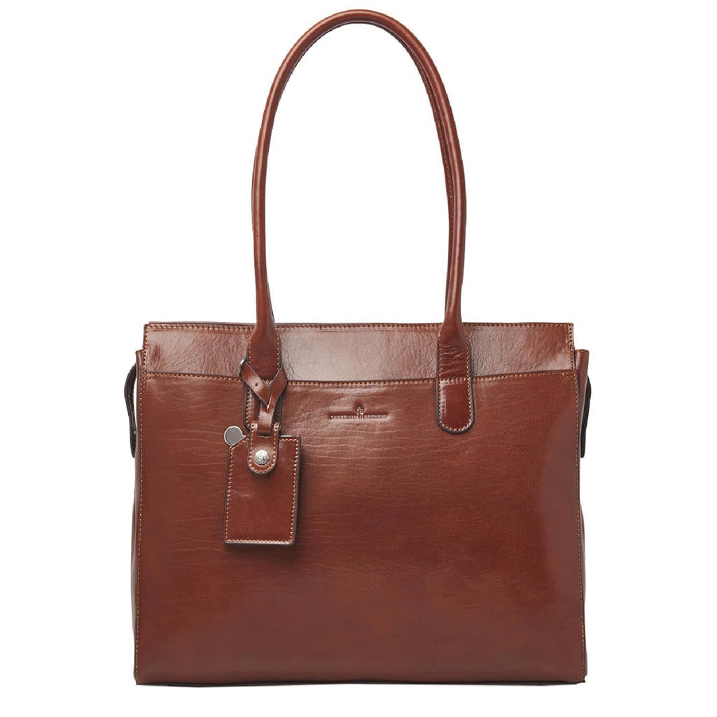 Castelijn & Beerens 15.6 inch leren laptoptas Gaucho Ellen cognac