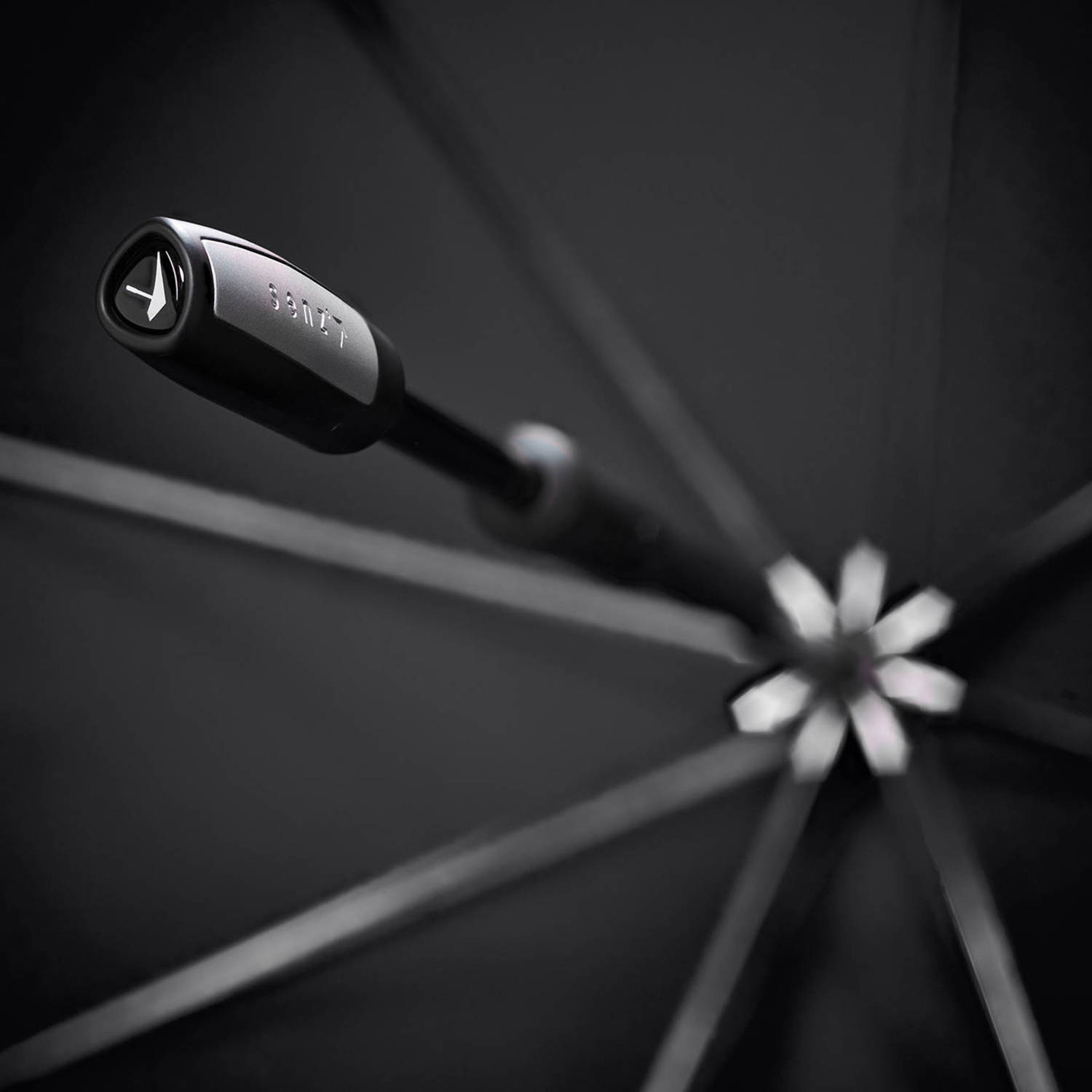 Senz stormparaplu Large Stick black reflective