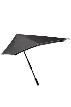 stormparaplu Large Stick black reflective