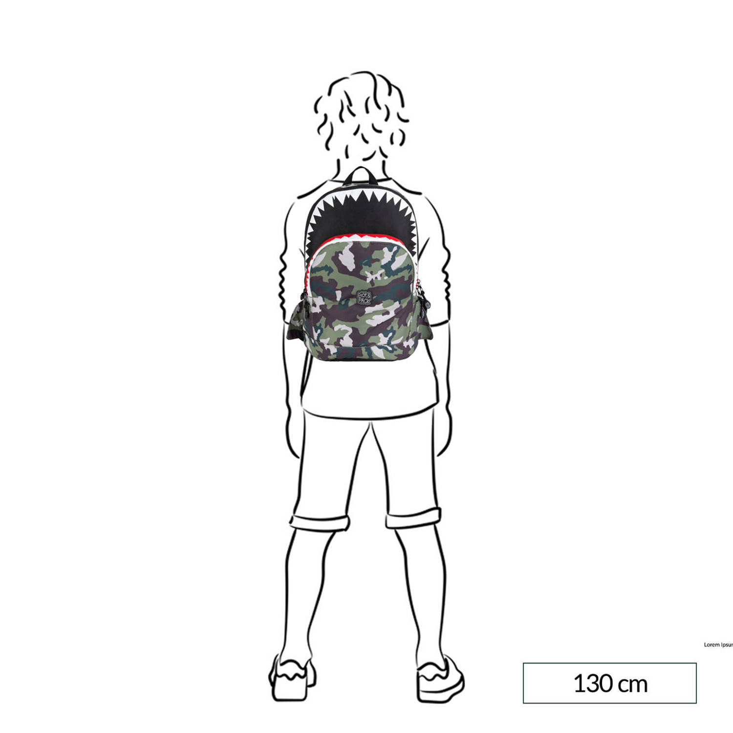 Pick & Pack rugzak Shark Shape M camo