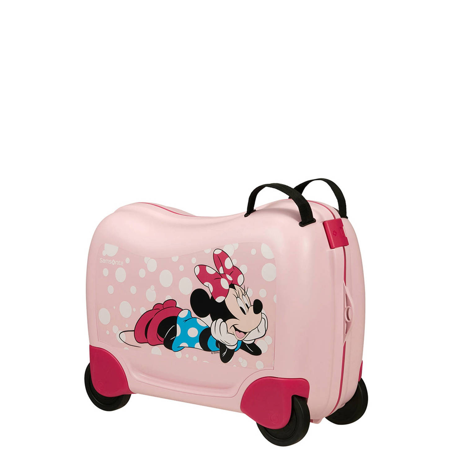 Samsonite Kinderkoffer Dream2Go Ride-on Trolley Disney Minnie Glitter Handbagage kinderreis koffer om op te zitten en te trekken