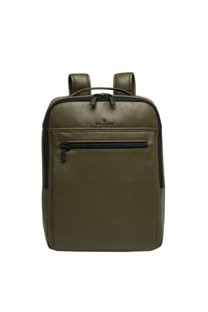 leren rugzak Nappa X Victor + Tablet kaki