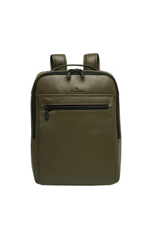 leren rugzak Nappa X Victor + Tablet kaki