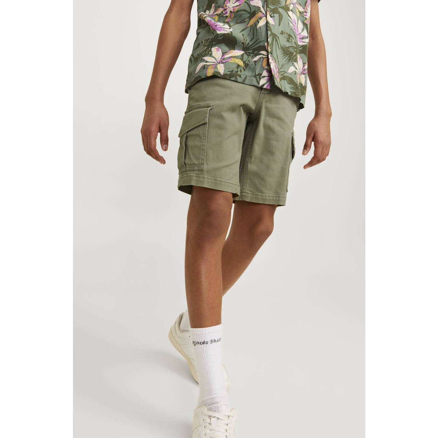 JACK & JONES JUNIOR cargo short JPSTJOE JJCARGO oliegroen