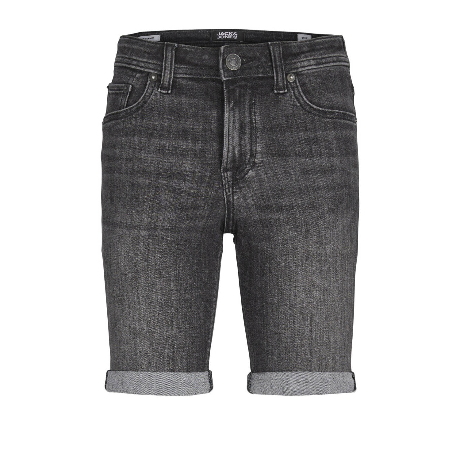 Jack & jones JUNIOR denim short JJIRICK JJORIGINAL black denim Korte broek Zwart Jongens Stretchdenim 128