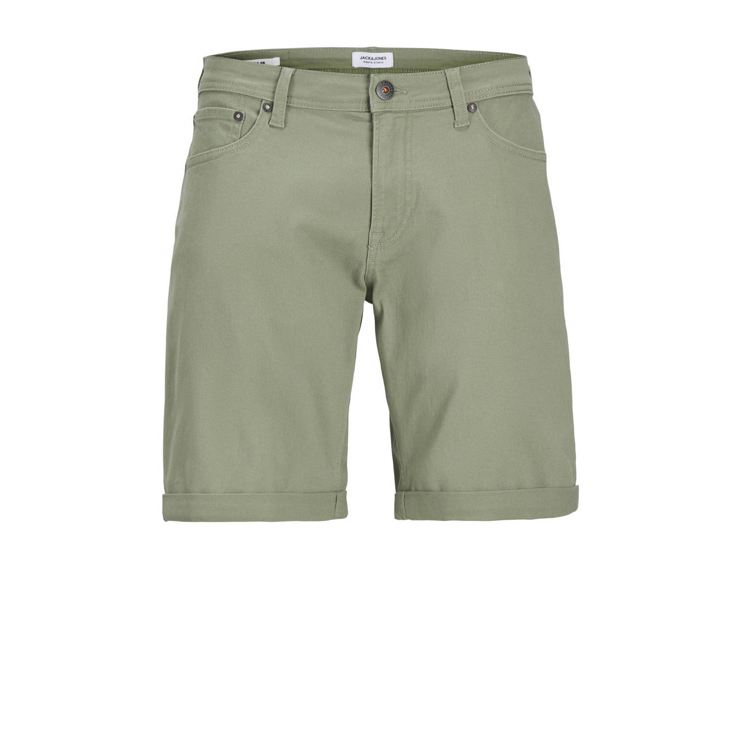 Jack & jones JUNIOR bermuda JPSTRICK JJORIGINAL oliegroen Korte broek Jongens Stretchkatoen 176