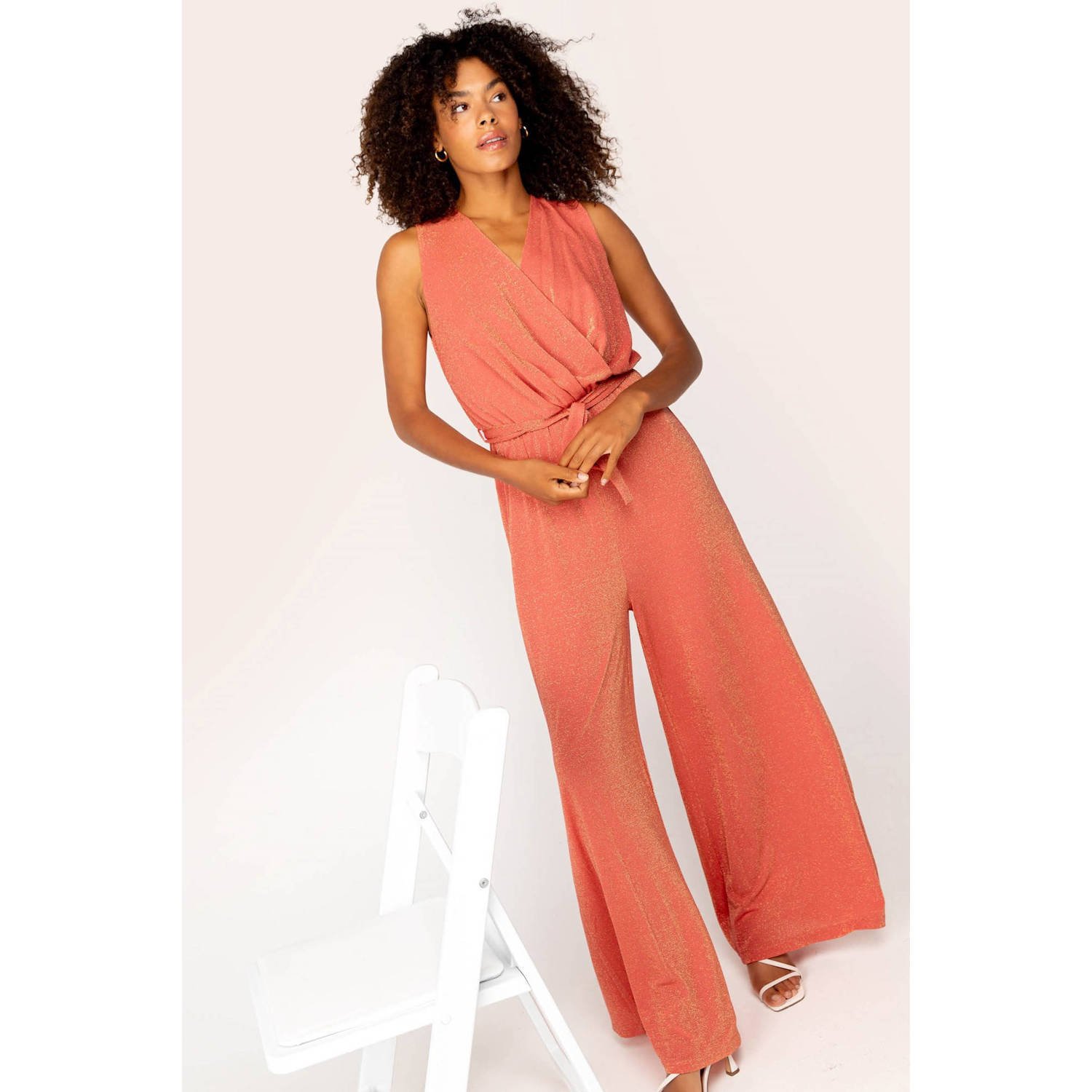 Freebird jumpsuit koraalrood