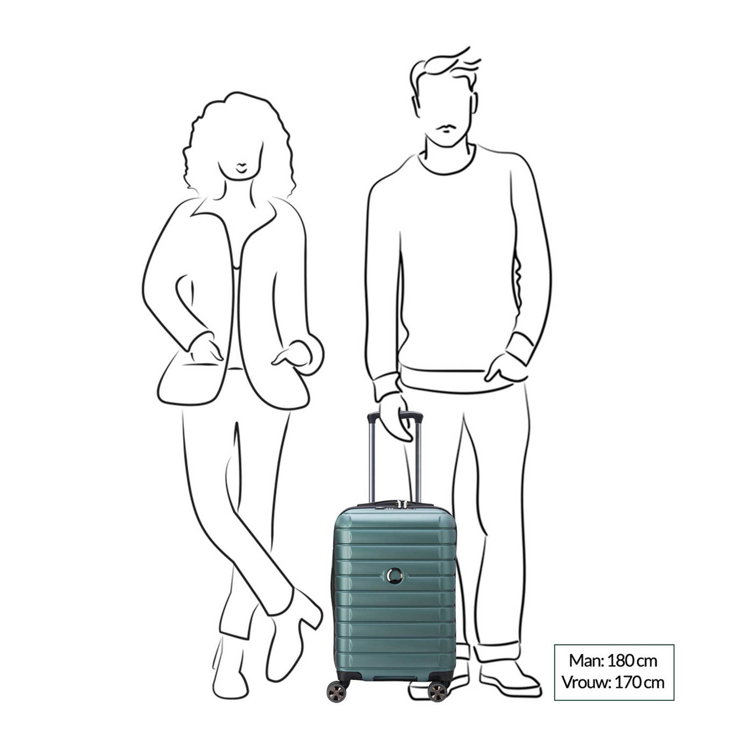 Delsey trolley Shadow 5.0 55 cm. Expandable groen