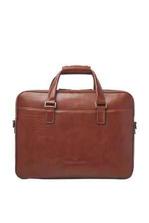 15.6 inch leren laptoptas Gaucho Paul cognac
