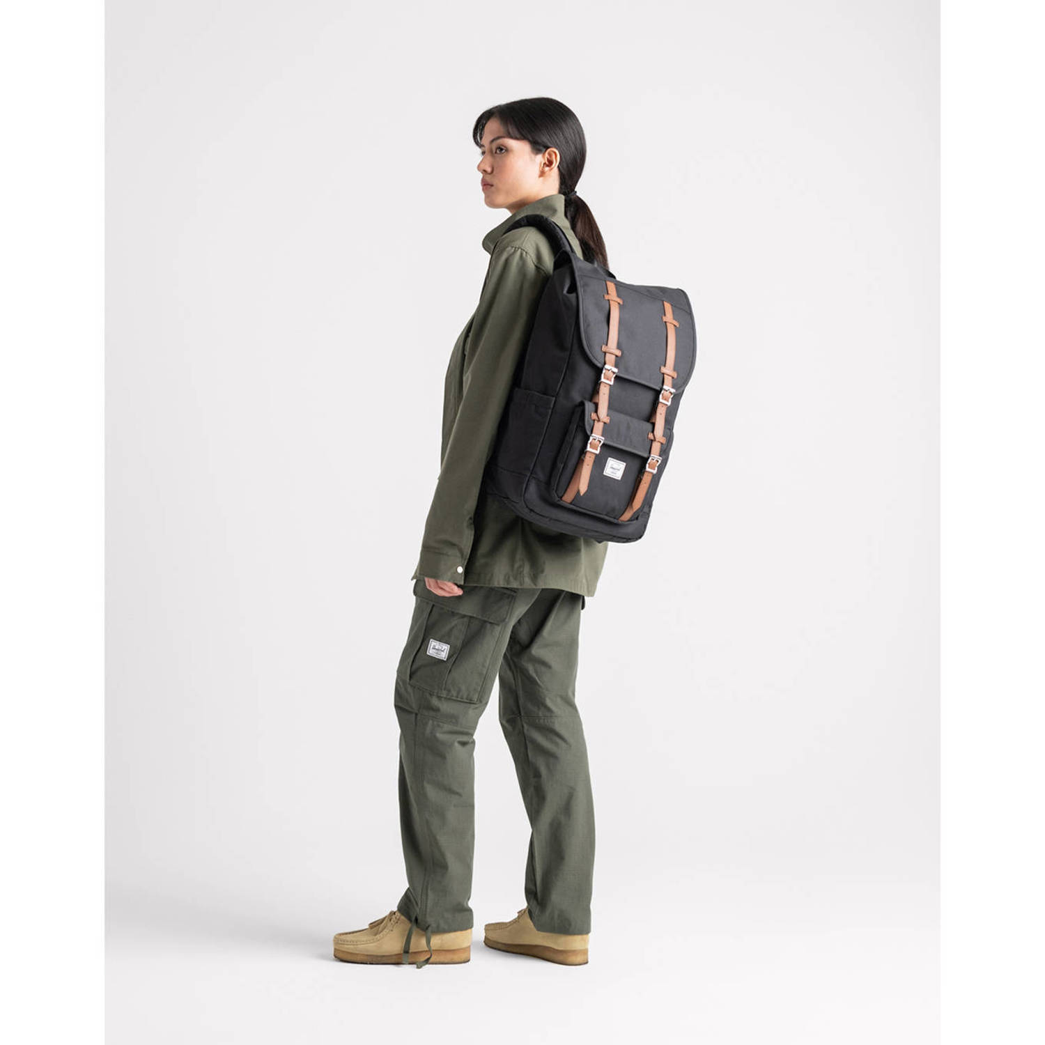 Herschel Zwarte Tonal Rugzak met Laptopvak Black Unisex