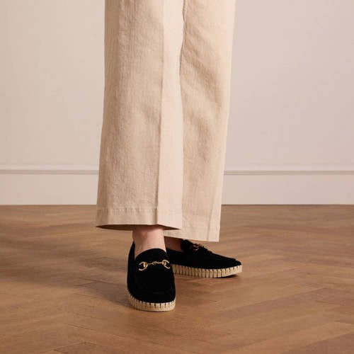 Manfield suède loafers zwart afbeelding
