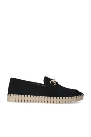 suède loafers zwart