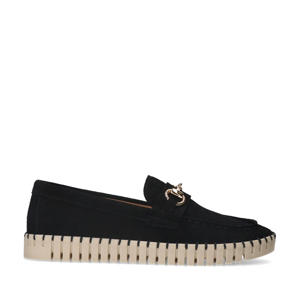 suède loafers zwart