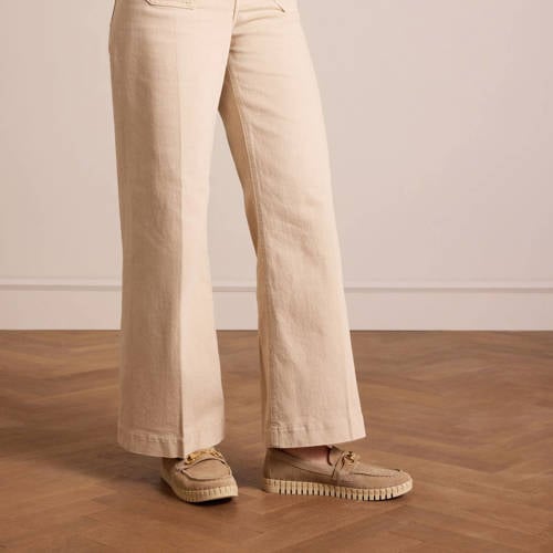 Manfield suède loafers beige afbeelding