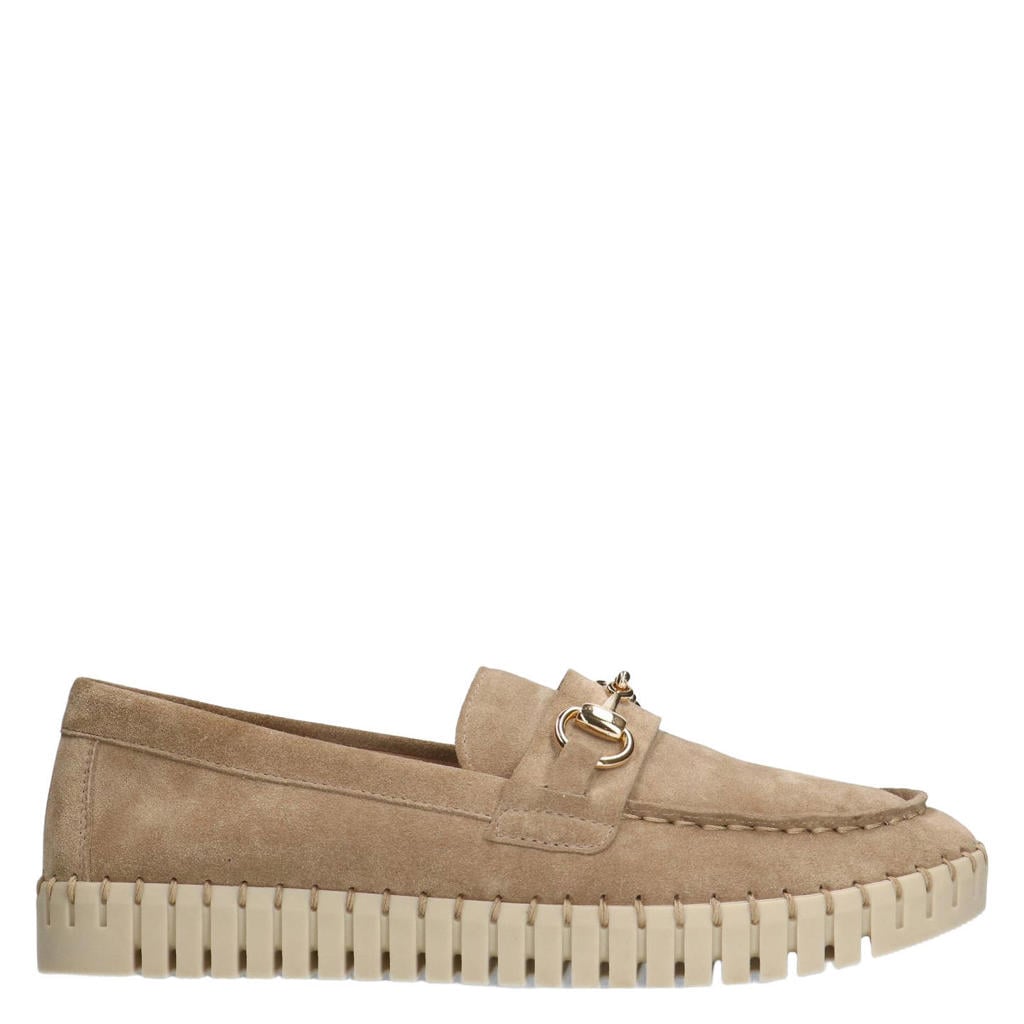 Beige dames Manfield suède loafers