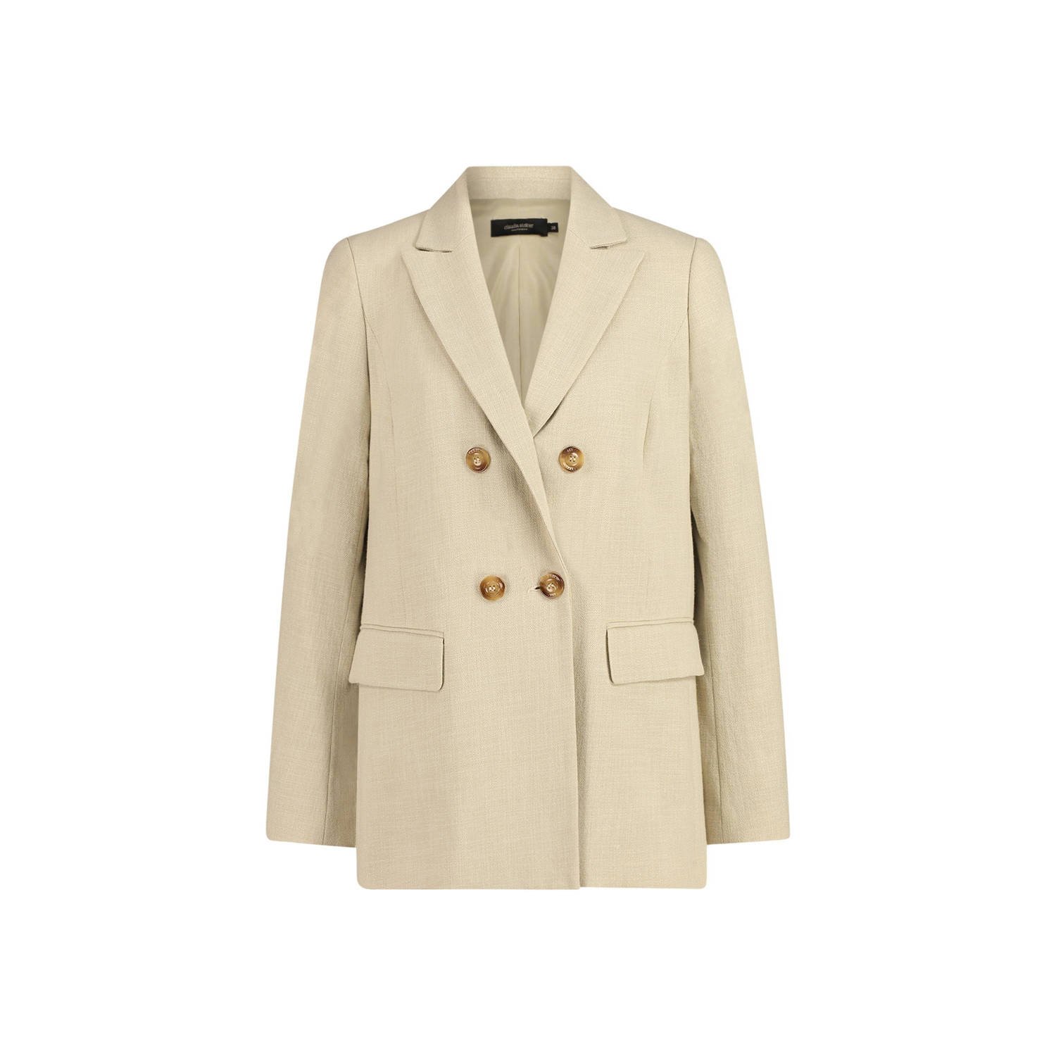 Claudia Sträter rechtvallende blazer beige