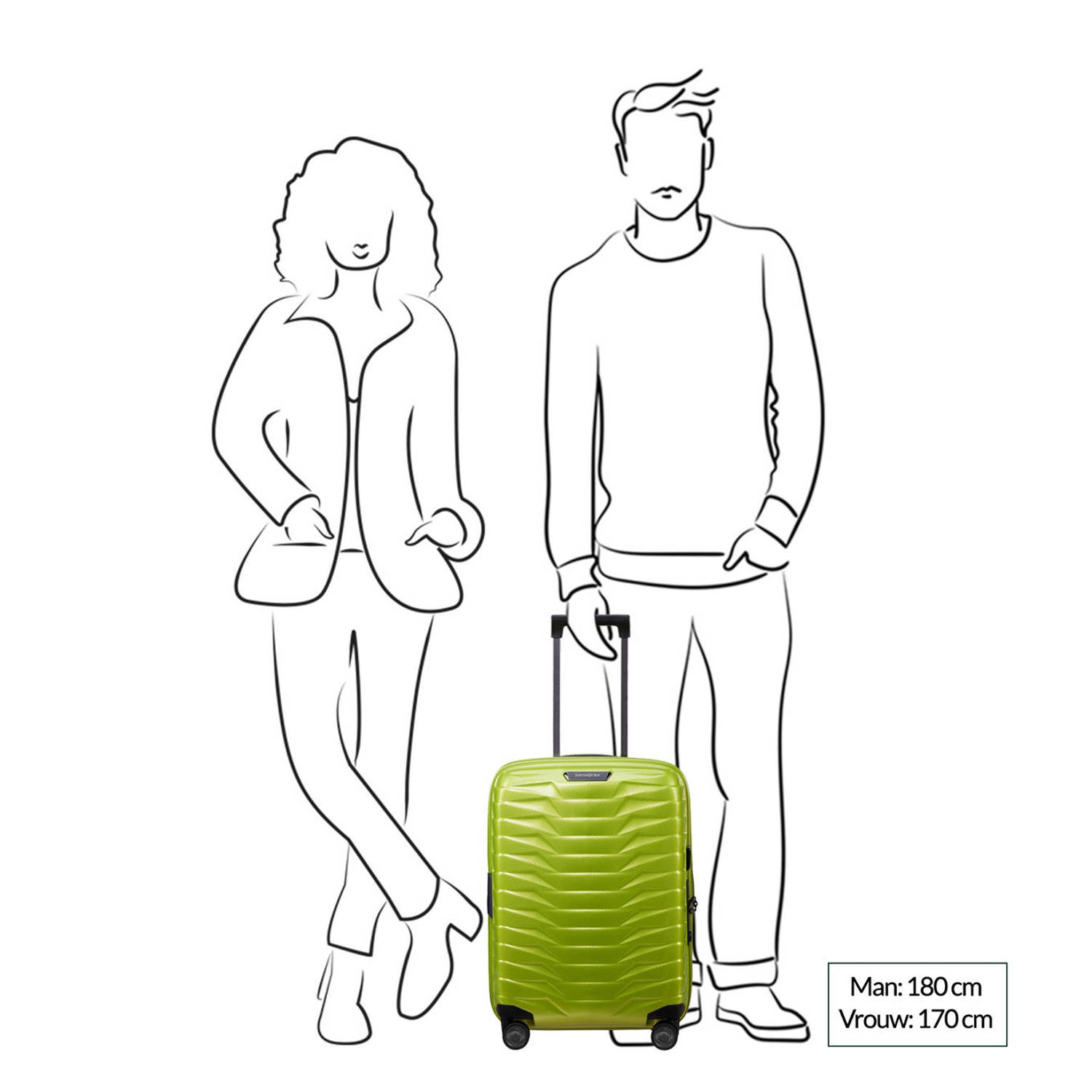 Samsonite trolley Proxis 55 cm. Expandable limegroen