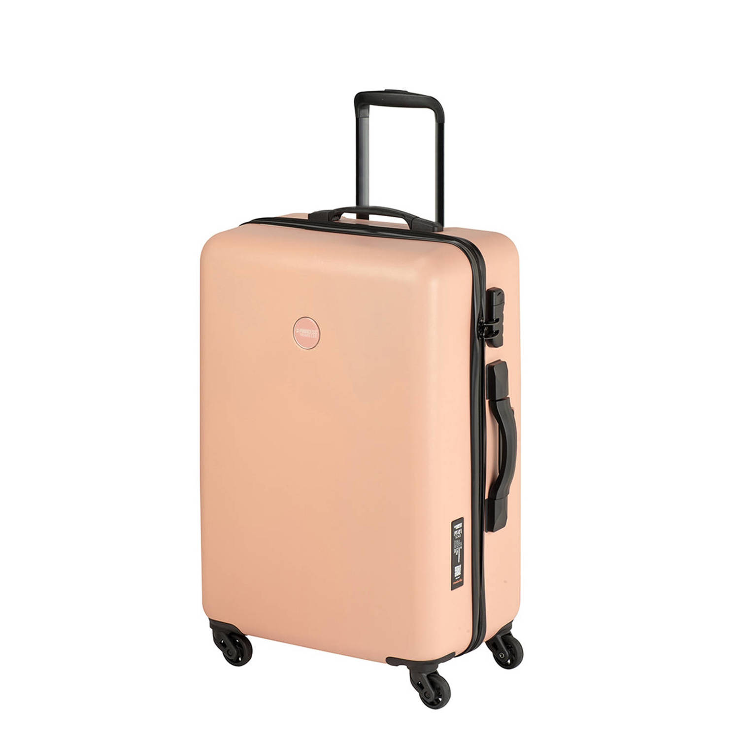 Princess Traveller trolley PT-01 met weegschaal 67 cm. lichtroze