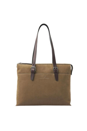  15.6 inch nubuck laptoptas taupe