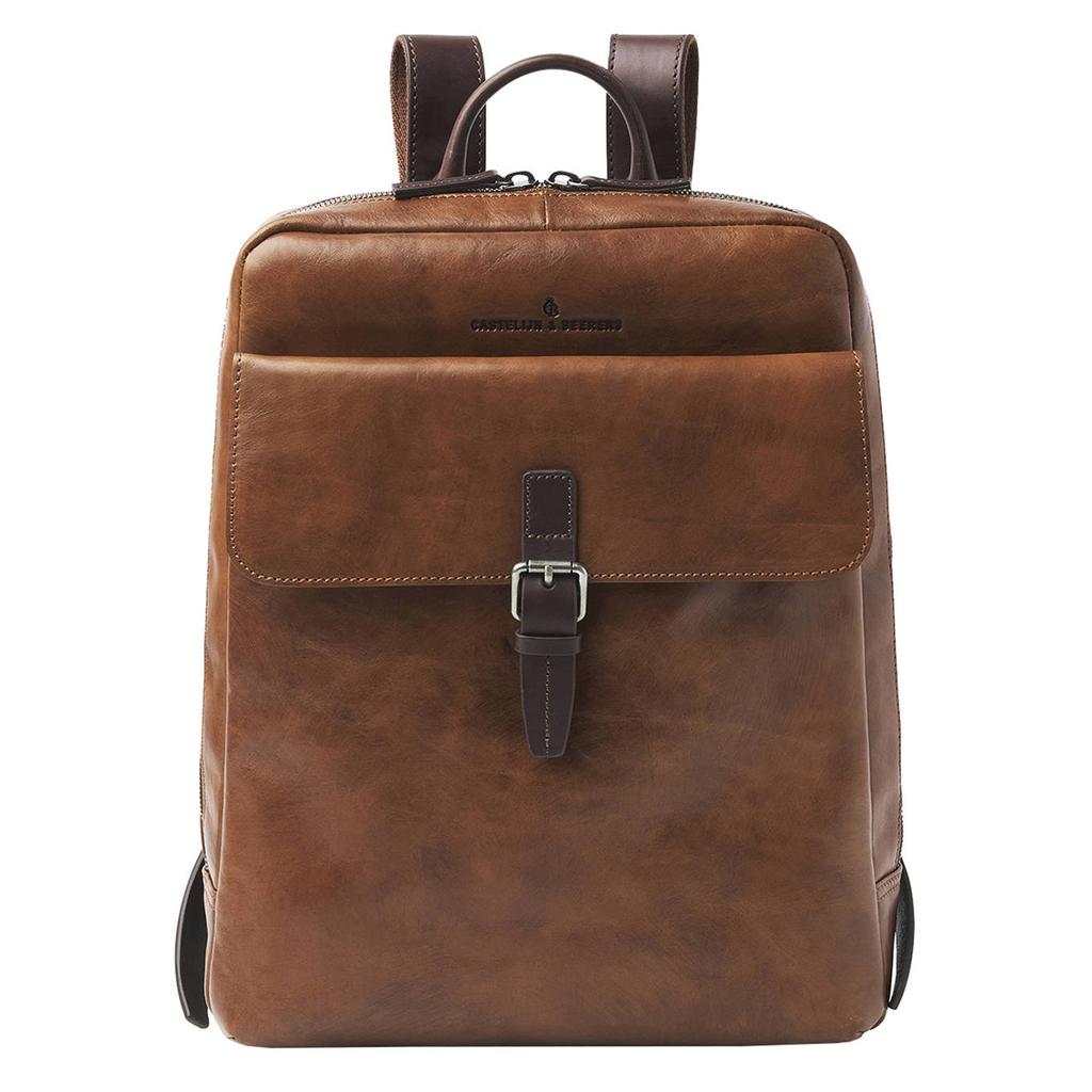 Castelijn & Beerens 15.6 leren rugzak Rien cognac