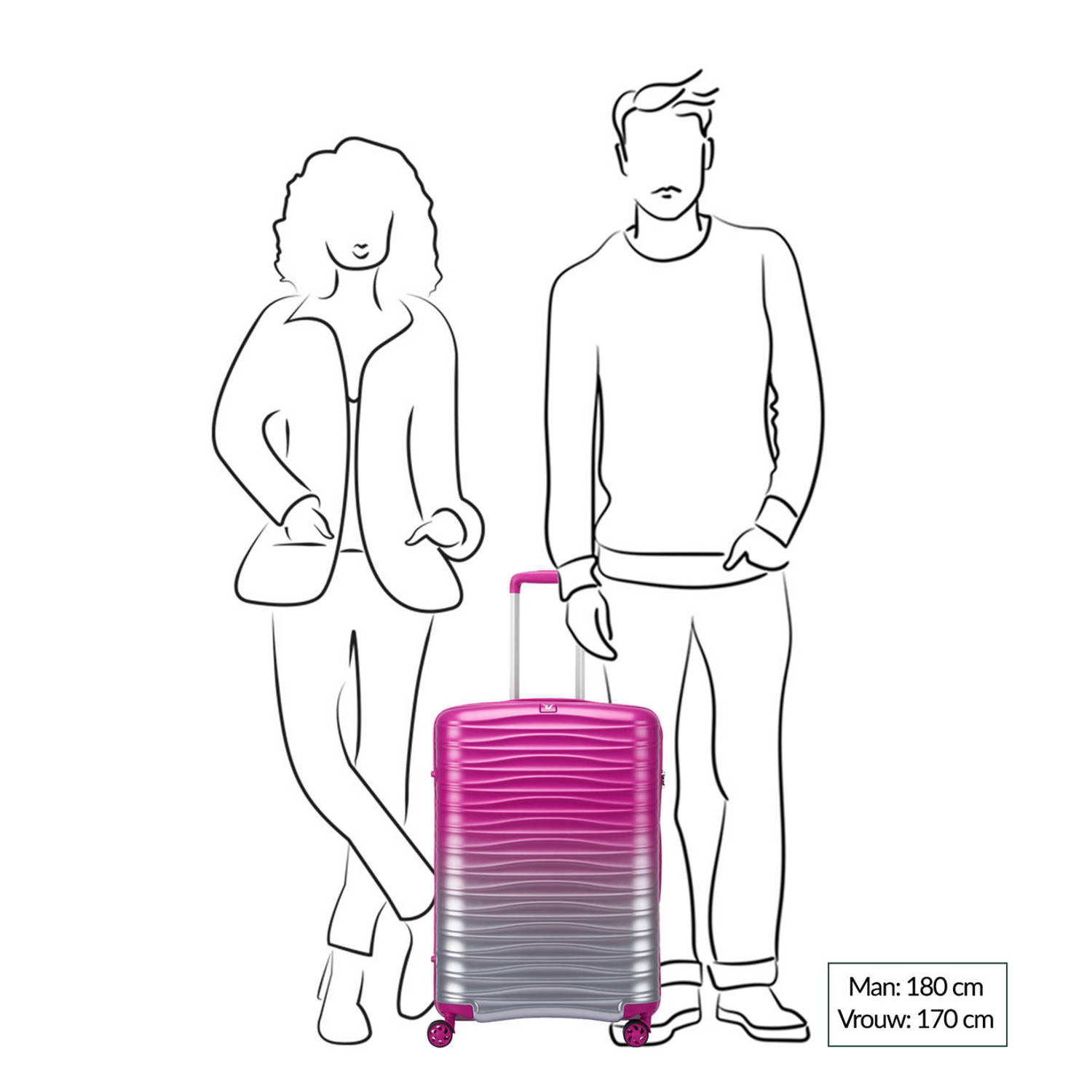 Roncato trolley Wave Spot 66 cm. Expandable roze