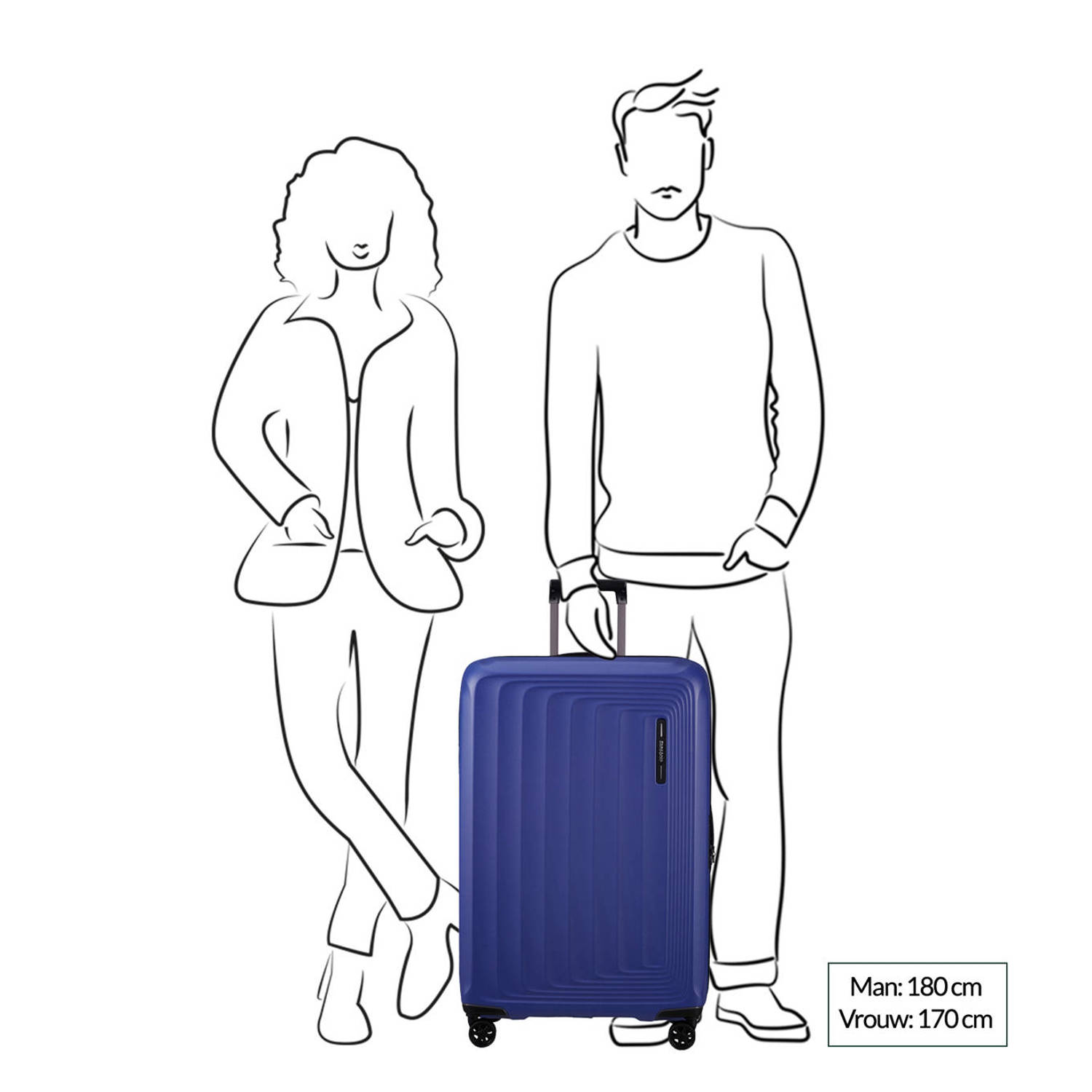 Samsonite trolley Nuon 75 cm. Expandable blauw