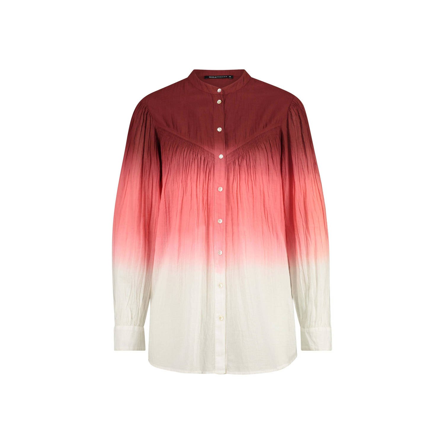 Expresso tie-dye blouse donkerrood roze ecru
