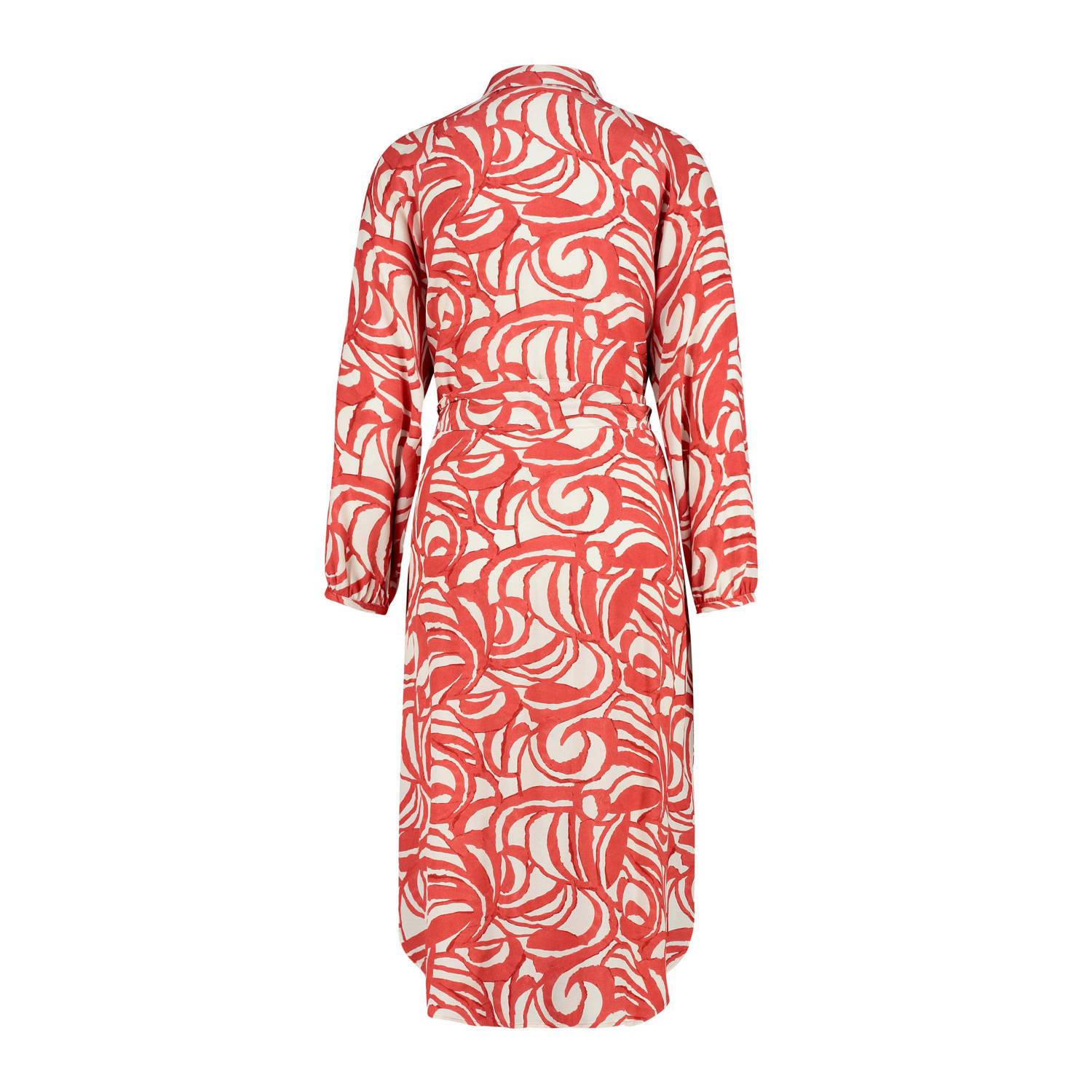 Expresso blousejurk met all over print rood wit