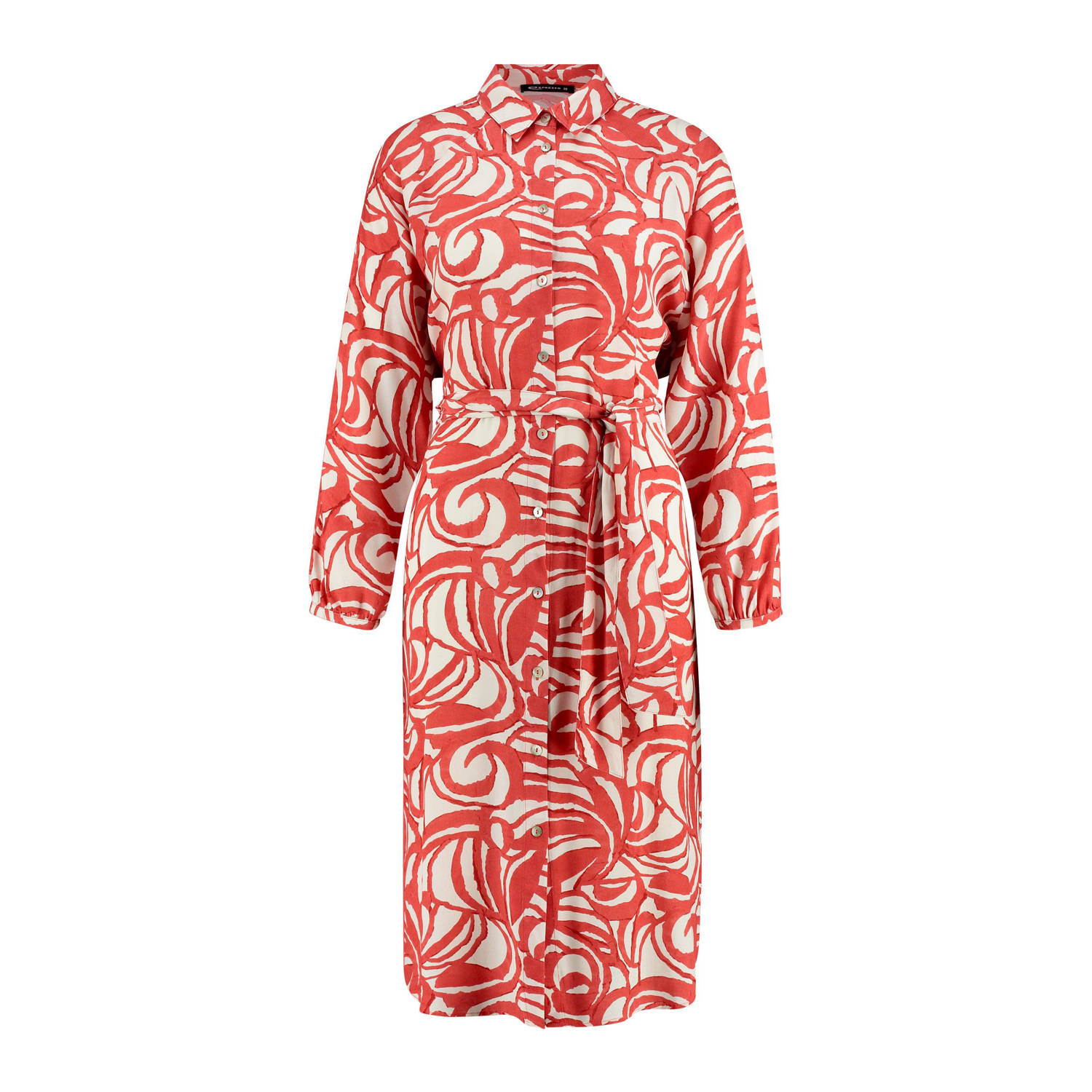 Expresso blousejurk met all over print rood wit