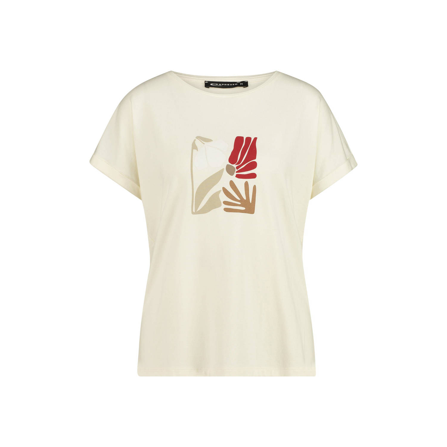 Expresso T-shirt met printopdruk ecru